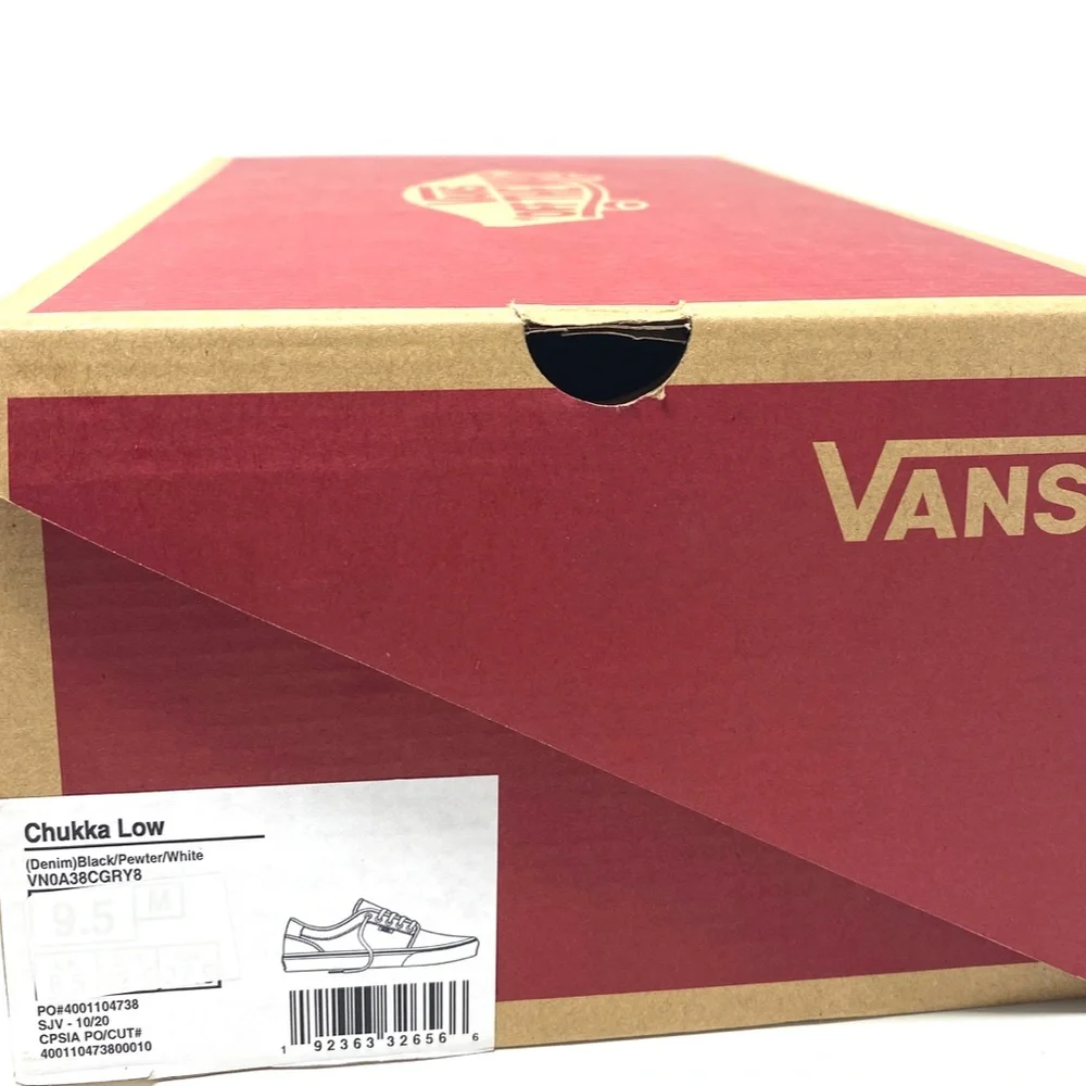 VANS Shoes Men's Size VN0A38CGRY8 Sneakers Chukka Low Denim Black Pewter White - Picture 8 of 8